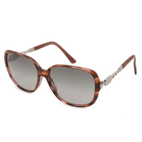 Bvlgari Parentesi Sunglasses Butterfly Shape Rhinestone Smoke Gradient Red main image 5